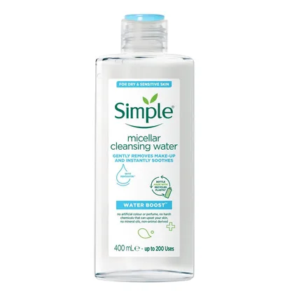 میسلار واتر سیمپل مدل All Skin Types سبز حجم 400 میل | پاک‌کننده ملایم انواع پوست از برند Simple